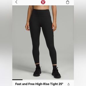 Lululemon Fast and free high rise tight leggings